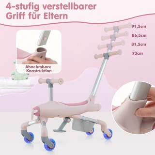 Costway  2-σε-1 Παιδικό Αυτοκίνητο Οδήγησης και Σπρώξιμο με Σχεδιασ...