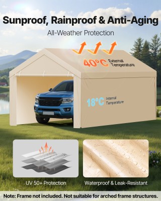 VEVOR Κάλυμμα Αντικατάστασης Τέντας 10×20 ft – Προστασία UV & Αδιάβ...