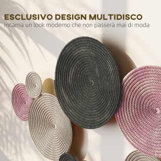 HOMCOM Τέχνη Τοίχου με 8 Δίσκους 3D από Μέταλλο, 110x7x58 εκ., σε χ... HOMCOM Τέχνη Τοίχου με 8 Δίσκους 3D από Μέταλλο, 110x7x58 εκ., σε χ...