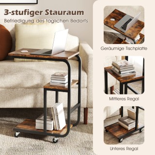 Γωνιακό βοηθητικό τραπέζι με ανοιχτά ράφια & τροχούς με φρένα, εξοι... Γωνιακό βοηθητικό τραπέζι με ανοιχτά ράφια & τροχούς με φρένα, εξοι...