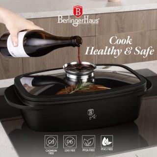 Berlinger Haus Ορθογώνιο Ταψί Ρόστερ 3.8L με Γυάλινο Καπάκι, Matte ...