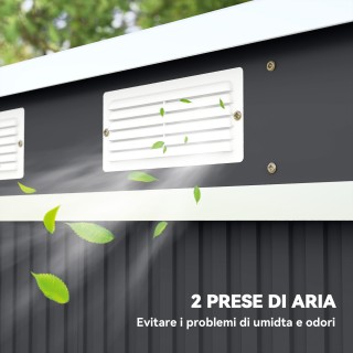 Outsunny Σπιτάκι Εργαλείων με Κεκλιμένη Οροφή, 2 Εισόδους και Αεραγ...