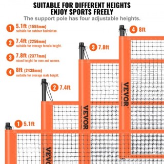 Σετ Βόλεϊ & Μπάντμιντον VEVOR, Φορητό Δίχτυ Εξωτερικού Χώρου  PQHYM...