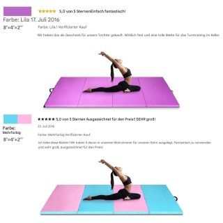 Costway Πτυσσόμενο Στρώμα Γυμναστικής 240 x 116 x 5 cm με Υψηλής Πυ...