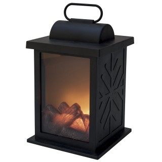 Galileo Διακοσμητικό φανάρι με εφέ φλόγας 12x12x16,5 cm Santas Hous...