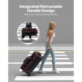 VEVOR Τσάντα Μπόουλινγκ με Ρόδες για 3 Μπάλες και Χώρο Παπουτσιών G...