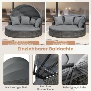 Costway Ηλιόλουστη Νησίδα με Σκεπή & Τραπέζι & Μαξιλάρια Καθίσματος...