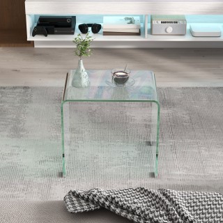 HOMCOM Μοντέρνο Τραπεζάκι Σαλονιού από Σκληρυμένο Γυαλί με Μονοκόμμ...