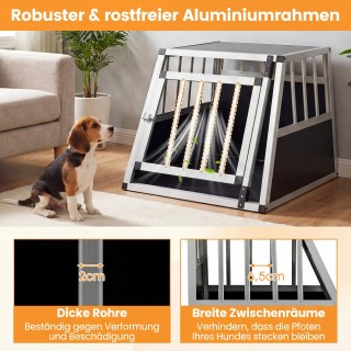 Costway Κλουβί Μεταφοράς Σκύλου Αλουμινίου με Κλειδωτή Πόρτα και Αφ...