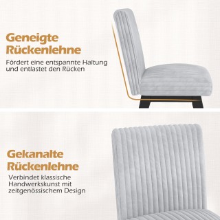 Costway Σετ 2 Καρεκλών Τραπεζαρίας με Μαξιλαράτο Κάθισμα, Πόδια από...