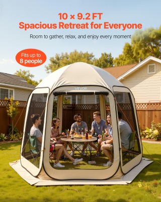 VEVOR Τέντα Σκίασης Pop Up για 4-8 Άτομα με Δίχτυα (3030x2650x2300m...