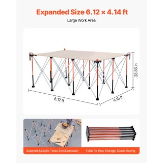 VEVOR Φορητή Πτυσσόμενη Εργαλειοθήκη 1865 x 1261 mm 2041 kg BXSGZTP...