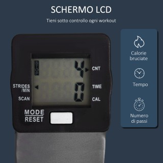 HOMCOM Ασημένιο Stepper Fitness με Λαβή και Οθόνη LCD, Διαστάσεις: ...