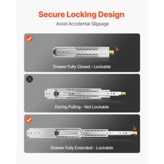 VEVOR Συρόμενοι Οδηγοί Συρταριών 16-60 εκ. με Απαλό Κλείσιμο και Πλ... VEVOR Συρόμενοι Οδηγοί Συρταριών 16-60 εκ. με Απαλό Κλείσιμο και Πλ...