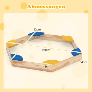 Costway Ξύλινη Παιδικό Αμμοδόχος με Συνδυασμό Φυτοδοχείου  140 x 12...