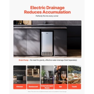 VEVOR Υποκαταψύκτης Παραγωγής Πάγου 80 Λίβρες/Ημέρα Ενσωματωμένη Μη...