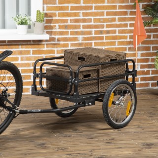 HOMCOM Καρότσι Ποδηλάτου 70L με 2 Τροχούς 16, 2 Ανακλαστήρες και Ση...