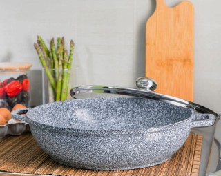 Σετ Κατσαρόλες Wok με Μαρμάρινη Επίστρωση 2 τεμάχια 28-32 cm Γκρι Z... Σετ Κατσαρόλες Wok με Μαρμάρινη Επίστρωση 2 τεμάχια 28-32 cm Γκρι Z...