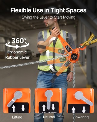 VEVOR Μηχανικός Ανυψωτήρας Αλυσίδας 1.5T με 6m Αλυσίδα & Περιστρεφό... VEVOR Μηχανικός Ανυψωτήρας Αλυσίδας 1.5T με 6m Αλυσίδα & Περιστρεφό...