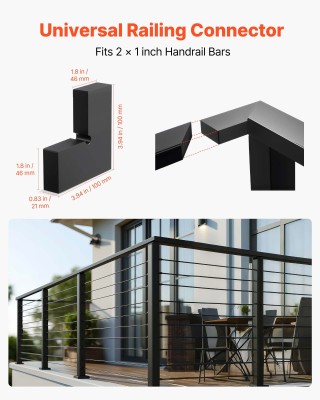 VEVOR Συνδετήρες Γωνίας 90 Μοιρών Πλατφόρμας για Κάγκελα (100 x 100...