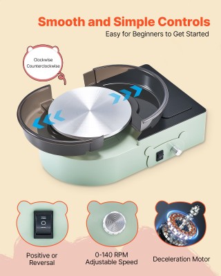 VEVOR Ηλεκτρικός Μίνι Κεραμικός Τροχός για Παιδιά και Ενήλικες 158 ...