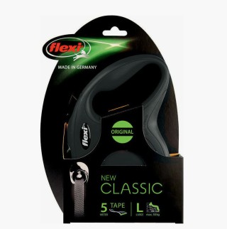 Πτυσσόμενο Λουρί/Οδηγός Σκύλου Flexi New Classic L 8m εως 50kg Μαύρ...