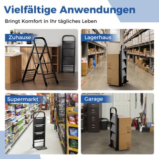 Costway Πολυλειτουργικό Καρότσι & Σκάλα 2-σε-1 με Μεταλλικό Πλαίσι... Costway Πολυλειτουργικό Καρότσι & Σκάλα 2-σε-1 με Μεταλλικό Πλαίσι...