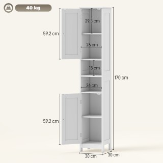 HOMCOM Ψηλό Ντουλάπι Μπάνιου με 2 Ανοιχτά Ράφια και 2 Ντουλάπια με ... HOMCOM Ψηλό Ντουλάπι Μπάνιου με 2 Ανοιχτά Ράφια και 2 Ντουλάπια με ...