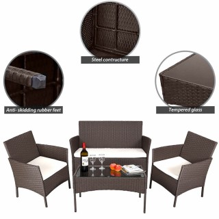 BAKAJI Σετ Σαλονάκι Πλήρες Καναπές Πολυθρόνες Τραπεζάκι από Ρατάν ... BAKAJI Σετ Σαλονάκι Πλήρες Καναπές Πολυθρόνες Τραπεζάκι από Ρατάν ...