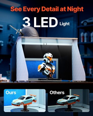 VEVOR Φορητός Θάλαμος Ψεκασμού με Αερογράφο, Διπλοί Ανεμιστήρες και... VEVOR Φορητός Θάλαμος Ψεκασμού με Αερογράφο, Διπλοί Ανεμιστήρες και...