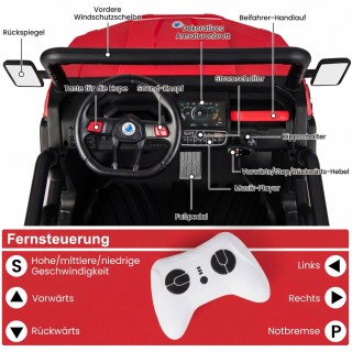 Costway Ηλεκτρικό αυτοκίνητο 2 θέσεων με τηλεχειριστήριο, μουσική κ...
