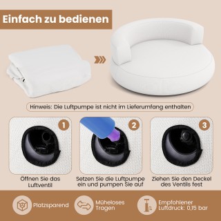 Costway Καναπές Φουσκωτός Lounger με Αποσπώμενη Επένδυση, Άνετη Επι...