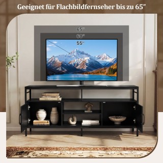 Costway Έπιπλο TV Lowboard για τηλεόραση 65 με 2 ντουλάπια και 4 αν...