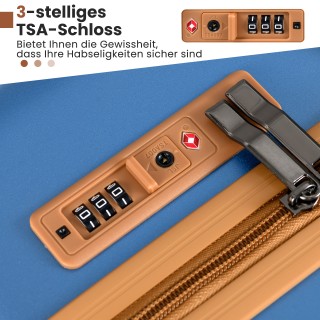 Costway 3-Τεμάχια Σετ Βαλίτσας από Σκληρό Κέλυφος με Κλείδωμα TSA, ...