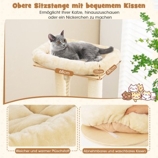 Costway Μοντέρνο Ονυχοδρόμιο για Γάτες με Πλατφόρμες, Σπιτάκι και Σ...