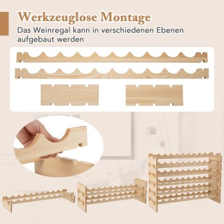 Costway  Στοιβαζόμενη αρθρωτή κάβα κρασιού για 60 φιάλες 6 επιπέδων...