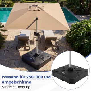 Costway Τετράγωνη Βάση Ομπρέλας 84 εκ. με Ρόδες, Γεμιζόμενη HDPE, 1...