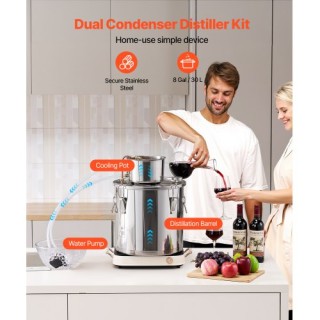 VEVOR Σετ Απόσταξης Φεγγαρόφωτου 8 Γαλόνια Νερού Αλκοόλ Αποστακτήρα... VEVOR Σετ Απόσταξης Φεγγαρόφωτου 8 Γαλόνια Νερού Αλκοόλ Αποστακτήρα...