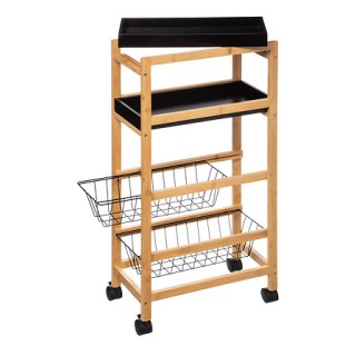 Ξύλινο Τρόλει Κουζίνας 4 Επιπέδων από Μπαμπού 40,8 x 21,7 x 83 cm 1... Ξύλινο Τρόλει Κουζίνας 4 Επιπέδων από Μπαμπού 40,8 x 21,7 x 83 cm 1...