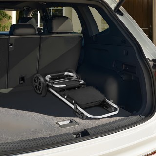 BAKAJI Πτυσσόμενο Καρότσι Αγορών 56L Μαύρο, Θερμική Τσάντα Τρόλεϊ μ...