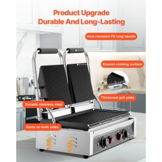 VEVOR Επαγγελματική Τοστιέρα Πρέσα Σάντουιτς Γκριλ Πλάκα 48x23cm SY... VEVOR Επαγγελματική Τοστιέρα Πρέσα Σάντουιτς Γκριλ Πλάκα 48x23cm SY...