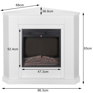 BAKAJI Γωνιακό ΗλεκτρικόςΤζάκι Τοίχου 96 x 68 x 93 cm, Ζυρίχη Λευ... BAKAJI Γωνιακό ΗλεκτρικόςΤζάκι Τοίχου 96 x 68 x 93 cm, Ζυρίχη Λευ...