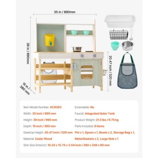 VEVOR Ξύλινη Κουζίνα Εξωτερικού Χώρου Παιδικό Παιχνίδι Ρόλων NJCFJD... VEVOR Ξύλινη Κουζίνα Εξωτερικού Χώρου Παιδικό Παιχνίδι Ρόλων NJCFJD...