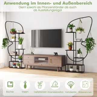 Costway Εξάστατη Μεταλλική Βάση Φυτών σε Σχήμα Πεταλούδας με Άγκιστ...