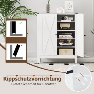 Costway Λευκή Παπουτσοθήκη με Πόρτες και Ρυθμιζόμενα Ράφια σε Στυλ ... Costway Λευκή Παπουτσοθήκη με Πόρτες και Ρυθμιζόμενα Ράφια σε Στυλ ...