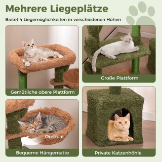 Costway  Γραφικός Ονυχοδρόμιο Γάτας με Σχέδιο Κάκτου - Πολυεπίπεδος...