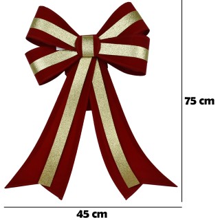 BAKAJI Χριστουγεννιάτικο Φιόγκο Πόρτας 45x75 Κόκκινο και Χρυσό Διακ... BAKAJI Χριστουγεννιάτικο Φιόγκο Πόρτας 45x75 Κόκκινο και Χρυσό Διακ...