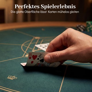 Costway Στρογγυλή επιφάνεια πόκερ Texas Holdem 100 εκ., πτυσσόμενη,...