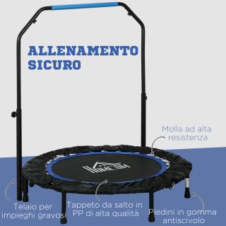 HOMCOM Μίνι Τραμπολίνο Γυμναστικής Ø102 εκ Πτυσσόμενο με Ρυθμιζόμεν...