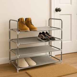 BAKAJI Μεταλλική Ραφιέρα Παπουτσιών 4 Επιπέδων για 12 Ζεύγη, Συμπαγ... BAKAJI Μεταλλική Ραφιέρα Παπουτσιών 4 Επιπέδων για 12 Ζεύγη, Συμπαγ...